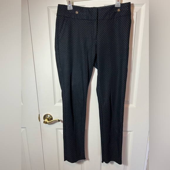 Anne Klein Black Pants Polka Dot Career Business Size 4 - Picture 1 of 9